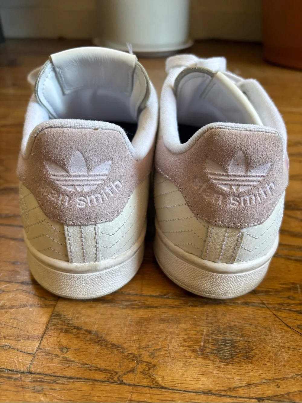 adidas Stan Smith White Quilted Chevron Leather Sneakers